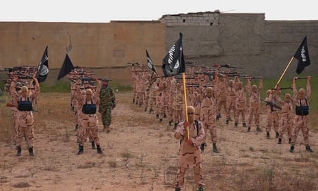 An image reportedly of an Isis training camp near Mosul, northern Iraq in 2015.