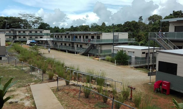 Two-storey accommodation institutional-looking building as part of Manus Island detention centre