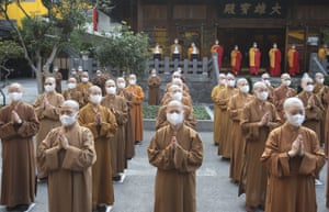 Taipei, TaiwanMonks and nuns pray together during Buddha’s Birthday celebrations at the Lin Chi Temple. Buddha’s birthday is celebrated in East Asia on the eighth day of the fourth month in the Chinese lunar calendar