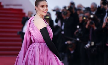 Pretty in wrinkles … Greta Gerwig embraces the hard crease in Cannes.