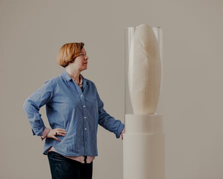 Lisa Herfeldt with a piece from her upcoming solo exhibition Alice, Laurie & Ripley.