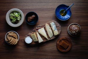 The ‘highfalutin’ cheese board at the Curlew, Bodiam.