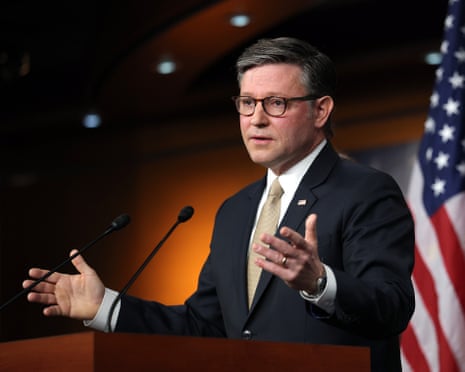 Mike Johnson speaks at a news conference at the US Capitol, 30 June 2026.
