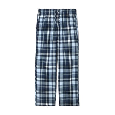 John Lewis Organic Cotton Check Pyjama Trousers, Blue Navy