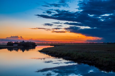Marano Lagoon in Italy at sunset