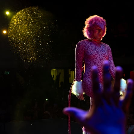 Vitória Jovem walks in the Runway category during the Pink & White Mainstream Ball, held as part of Festival Presença at Circo Voador, in Lapa