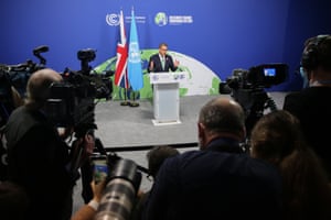 The Cop26 president, Alok Sharma, gives his final press conference on Saturday