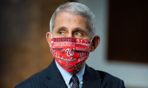 Anthony Fauci arrives on Capitol Hill to testify in the Senate about coronavirus. He’s wearing a mask reflecting his deep love of the Washington Nationals baseball team.