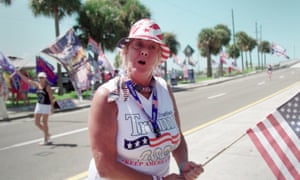 A flag-waving Trump supporter