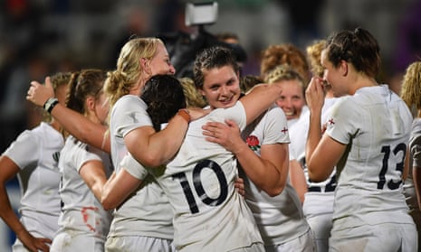 England celebrate after their semi-final win over France.