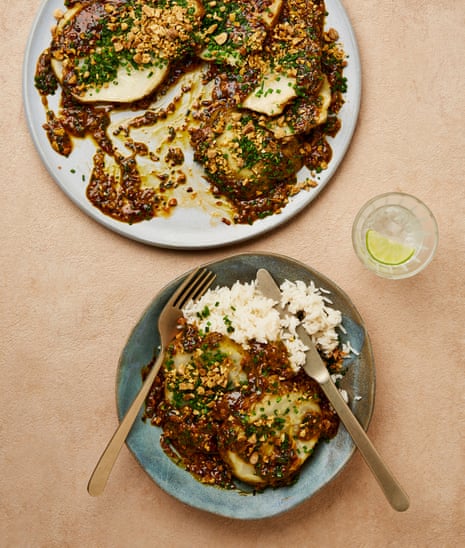 Meera Sodha's vegan recipe for roast celeriac with chive chilli