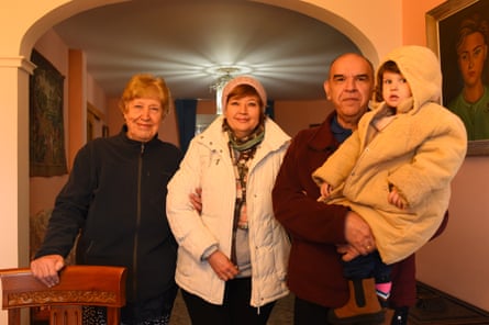 Katerina, a retired schoolteacher, her daughter Olga, a primary schoolteacher, Olga’s husband, Faig Budagov, a retired policeman, and Olga and Fiag’s daughter, Alisa, in their new Spanish home.