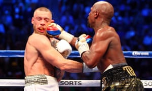 Mayweather lands a big right hand, ultimately the American’s skills prove too much.