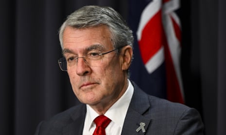 Australian Attorney-General Mark Dreyfus speaks to the media during a press conference at Parliament House in Canberra