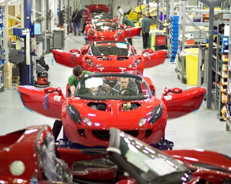 Production line at Lotus Cars in Norfolk