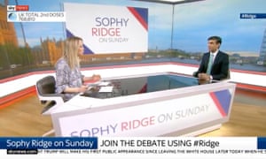 Rishi Sunak on Sky News’s Sophy Ridge on Sunday.