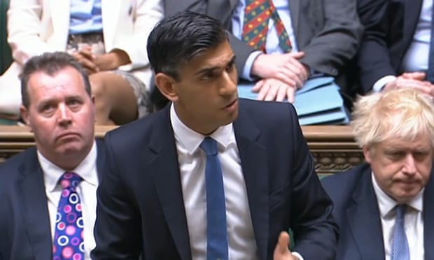 The chancellor Rishi Sunak making a statement in the House of Commons on the cost of living crisis.