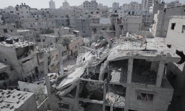 A view of the damaged area in Beit Lahia, Gaza, on Tuesday.