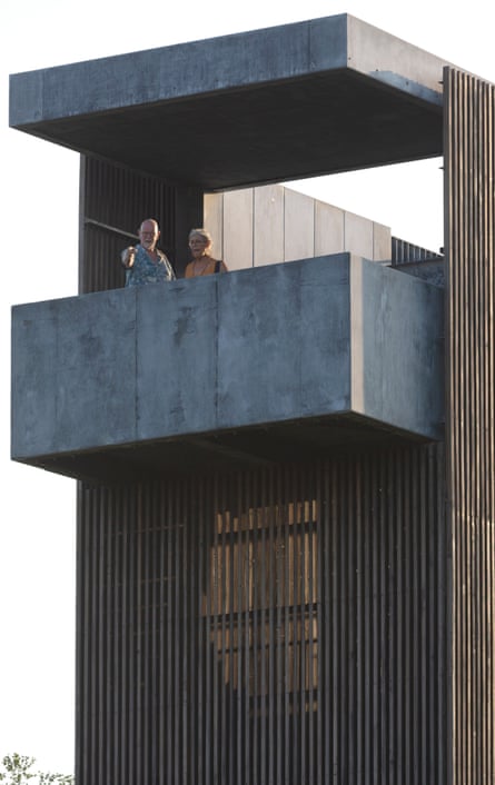 New observation tower with cube balcony