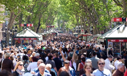 La Rambla in central Barcelona. Last year there were roughly 20 times more tourists than residents in the city.