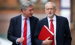 Jeremy Corbyn with Richard Leonard, the leader of Scottish labor