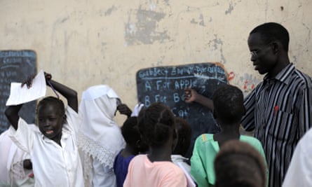 An English class at a government school in Bentiu, South Sudan