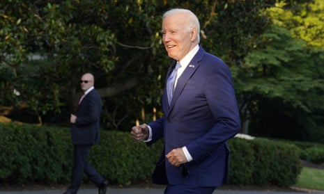 Joe Biden walks on the South Lawn of the White House in Washington on Thursday.