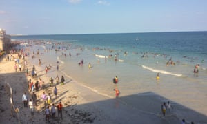 Relaxed crowds enjoy Mogadishu’s Lido.