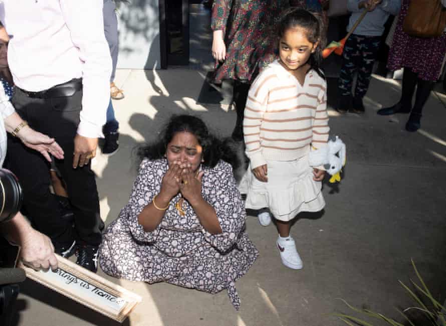 Priya Nadesalingam kisses the ground at the Thangool aerodrome.