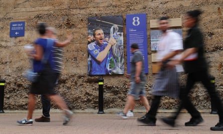 A poster of Frank Lampard outside Stamford Bridge.