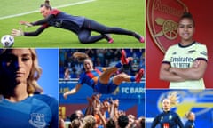 Clockwise from top left: Christiane Endler, Arsenal Women latest signing Nikita Parris, Sweden’s Fridolina Rolfo, Vicky Losada’s Barcelona teammates say goodbye to their captain, Everton’s new signing Toni Duggan.