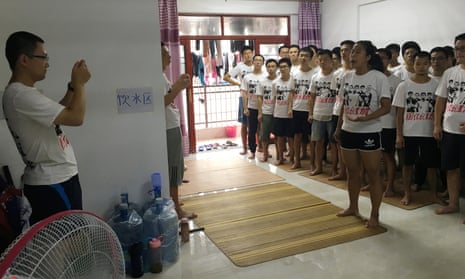 Activists supporting the factory workers are pictured inside an apartment in Huizhou.