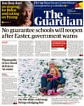 Guardian front page, Monday 25 January 2021