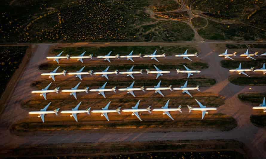 Grounded planes in Alice Springs, Australia due to the pandemic. 31/3/2021