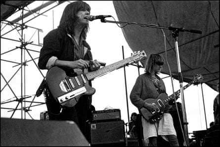 ‘Feminism in the 70s didn’t embrace a lot of the joy’ … Ana Da Silva and Birch playing with the Raincoats at Alexandra Palace, London, in 1980.