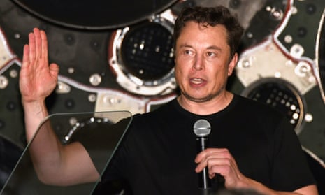 Tesla chief Elon Musk at the SpaceX launch on Monday night. Musk said he had ‘funding secured’ for taking Tesla private – but it later emerged that was not the case.