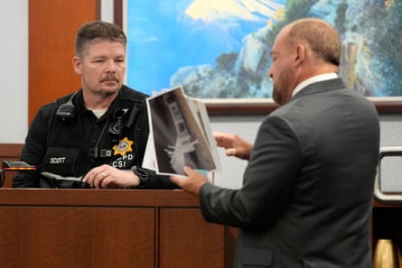 a crime scene analyst for the Las Vegas Metropolitan police Department is questioned