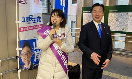 Ai Ishimori berkampanye untuk kantor lokal di Tokyo