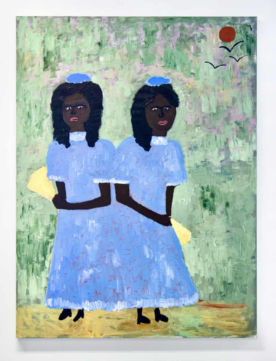 Cassi Namoda Untitled, Conjoined Twins, 2020 Oil and acrylic on cotton poly 101.6 x 76.2 x 2.5 cm