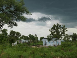 Makeshift homes in Imvepi.