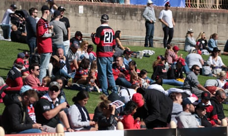 NRL Fans gather on the hill at North Sydney Oval to watch the North Sydney Bears.