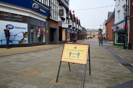 Wrexham, north Wales, during the 17-day coronavirus firebreak lockdown, which ends on Monday 9 November.