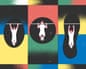 illustration of three stages of doing pull-ups on colorful background