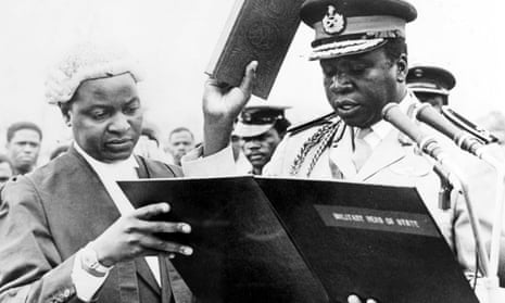Major-General Idi Amin, takes the Oath of Office as he is sworn in as Uganda’s new head of state in Kampala, 7 February 1971.