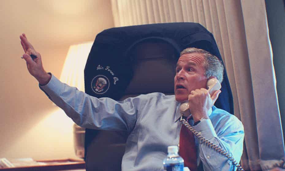 A leader forced to make epic choices on the hop ... President George W Bush, on Air Force 1 on 9/11.