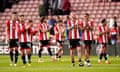 Sheffield United players applaud the fans following the 4-1 home defeat by Burnley on Saturday