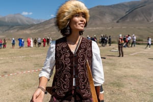 Eliza Tynalieva of Kyrgyzstan, who placed second in the women’s traditional archery, Hungarian-style