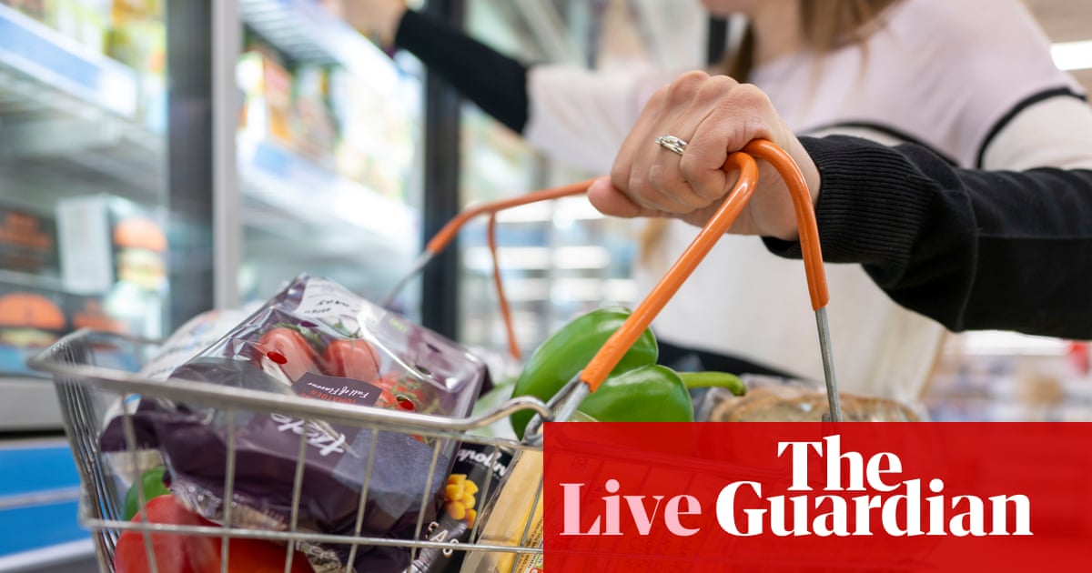 UK inflation stays at 3.8% as food price rises slow for first time since March – business live