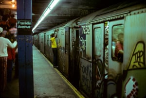 Dangerous ride Franklin Street Station IRT Broadway Line New York Subway, NY, 1978
