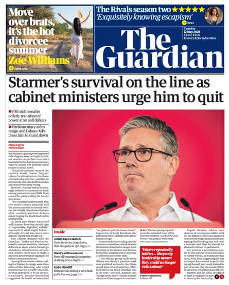 The Guardian front page 12 May 2026